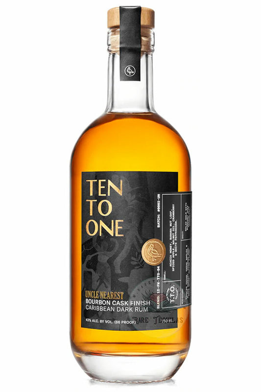 Ten to One Uncle Nearest Bourbon Cask Finish Caribbean Dark Rum  - 750ML